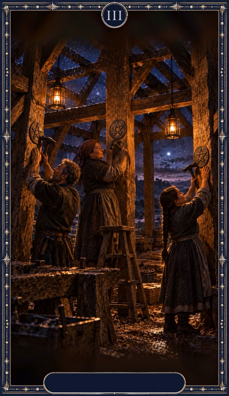 Three of Pentacles, Asteria deck