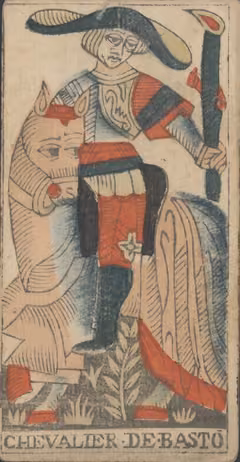 Cavaleiro de Paus, baralho Marselha de Payen