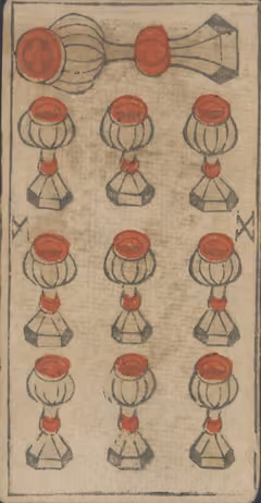 Dez de Copas, baralho Marselha de Payen
