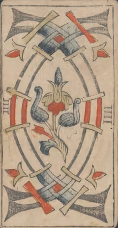 Quatro de Espadas, baralho Marselha de Payen