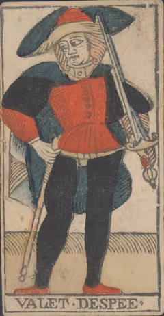 Valete de Espadas, baralho Marselha de Payen