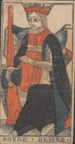 Rainha de Espadas, baralho Marselha de Payen