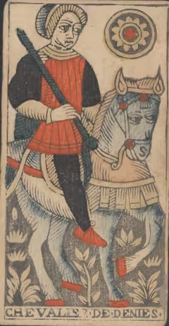 Cavaleiro de Ouros, baralho Marselha de Payen